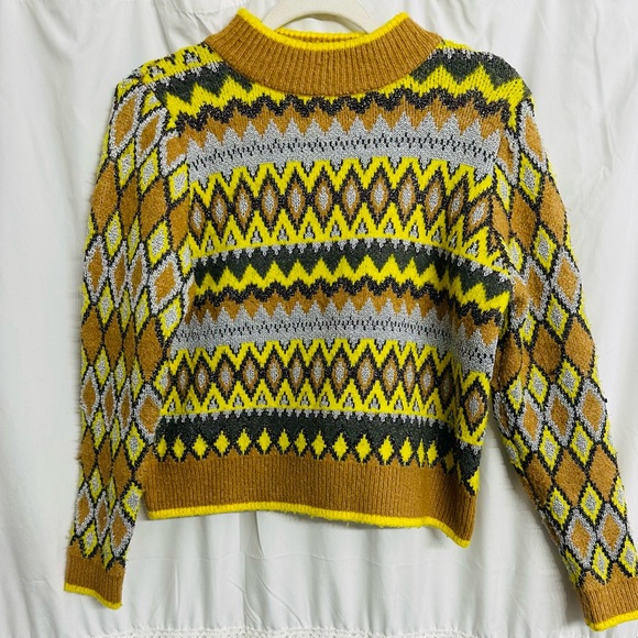 ZARA Knit Women Multicolor with Silver Glittered and Blended Fabrics Size Small - Picture 2 of 7